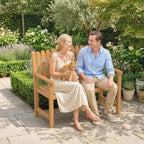 Outsunny 2-Person Garden Bench, FSC Acacia Wood, Slatted Seat and Backrest, Natural