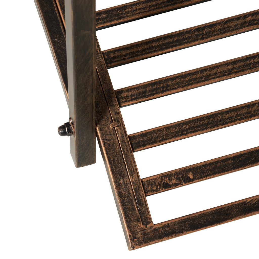 Outsunny Vintage Metal Garden Bridge with Floral Elements, 99x68x53cm, Black