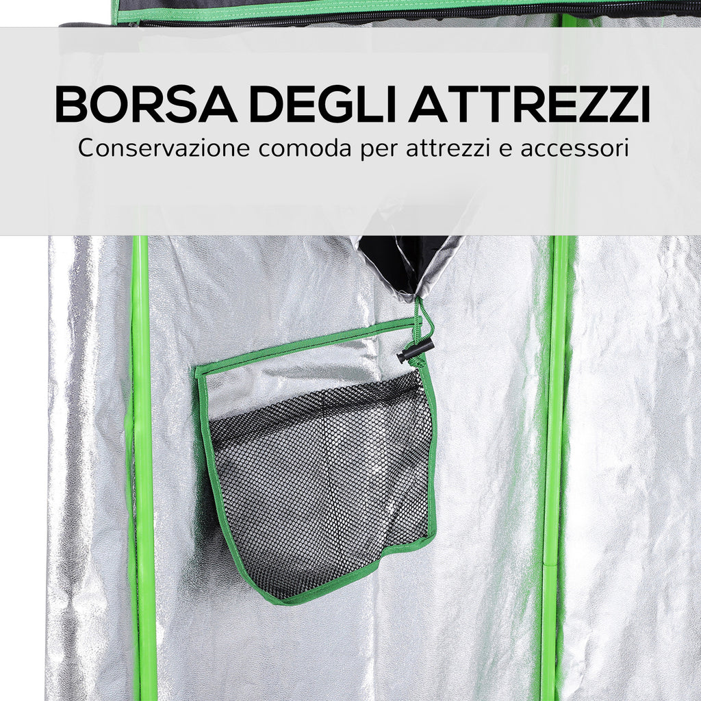 Mylar Hydroponic Greenhouse with Adjustable Air Vents for Indoor Growing, 120x60x150cm, Black