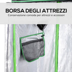 Mylar Hydroponic Greenhouse with Adjustable Air Vents for Indoor Growing, 120x60x150cm, Black