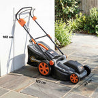 Outsunny 1800W Electric Lawn Mower with 50L Bag, Adjustable Handle, 6 Cutting Heights, Light Grey