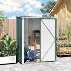 Outsunny Steel Garden Shed with Latch, 161.5 x 94.5 x 196 cm, Green