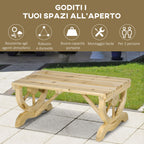 Outsunny 2-Seater Garden Bench with Slatted Frame and Wagon Wheel Legs, Wooden, 98x50x39.5 cm, Wood Color