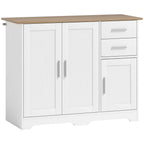 Modern Wooden Sideboard with 2 Drawers and 2 Cabinets, 100x40x78 cm, White and Wood Color
