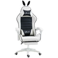 Vinsetto Gaming Chair with Rabbit Ears, Footrest, Cushions, Reclining and Adjustable Height, Black