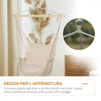 Outsunny Shabby Chic Indoor/Outdoor Rope Garden Hammock, White