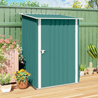 Galvanized Steel Garden Shed with Door, 100x103x160cm, Green