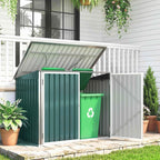 Outsunny Outdoor Steel Garbage Can Shed with Double Door