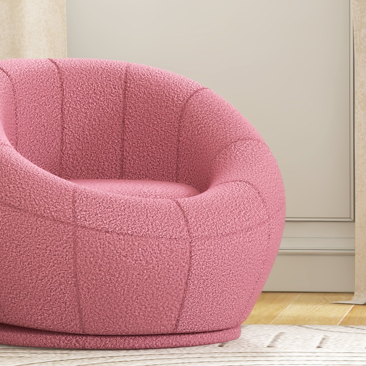 HOMCOM Mini Modern Plush Armchair with Thick Padding, 60x56x48cm, Pink