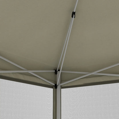 3x3m Garden Gazebo with Mosquito Net, Steel and Oxford Fabric, Khaki