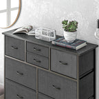 Homcom drawer 10 Modern drawers in non -woven fabric, steel and mdf, 100x30x100 cm, black - Borgè