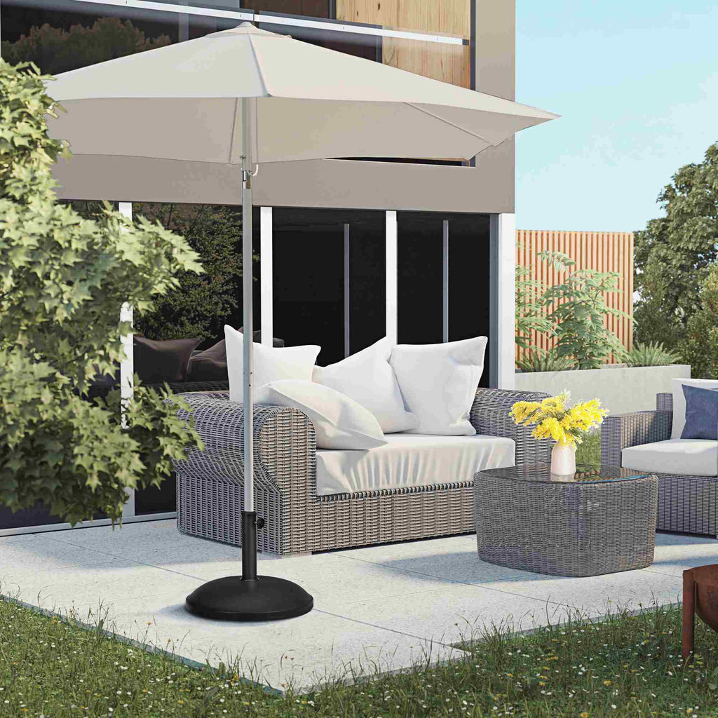 Outsunny Concrete Garden Umbrella Base with Ø35mm, Ø38mm, Ø48mm Pole, Black Ø49x37 cm