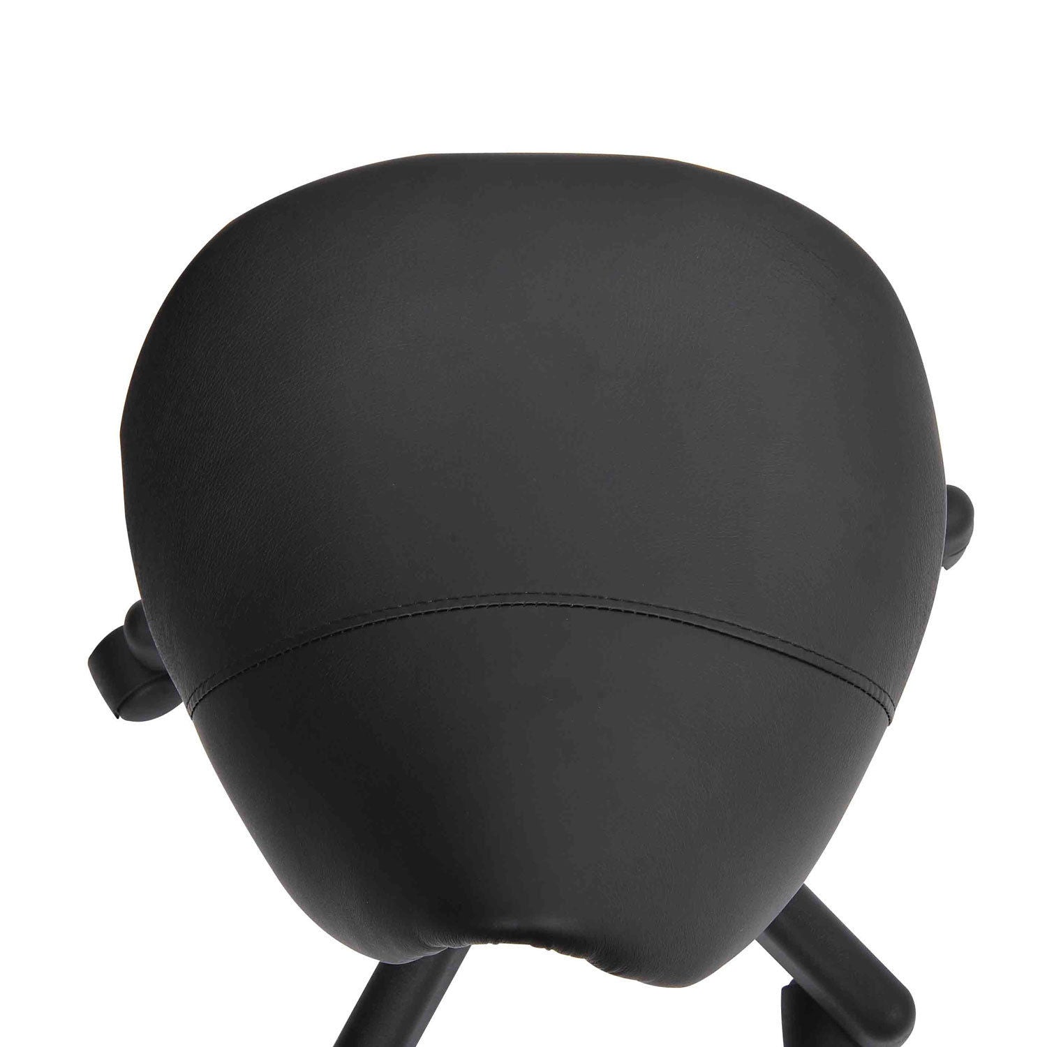 HOMCOM Swivel Saddle Stool with Wheels and Adjustable Height, Padded and Covered in Faux Leather, Black - Borgè