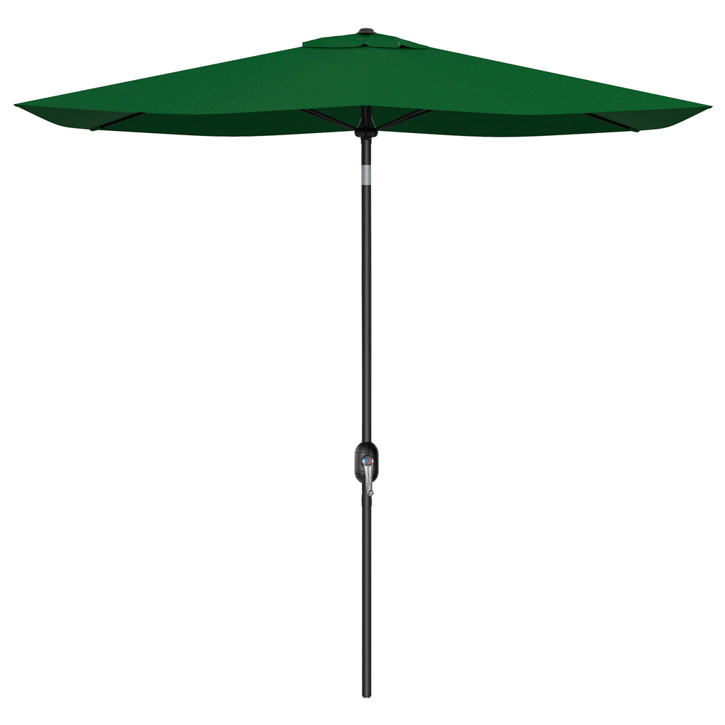 Outsunny 2x3m Rectangular Garden Umbrella with Crank Opening, Green