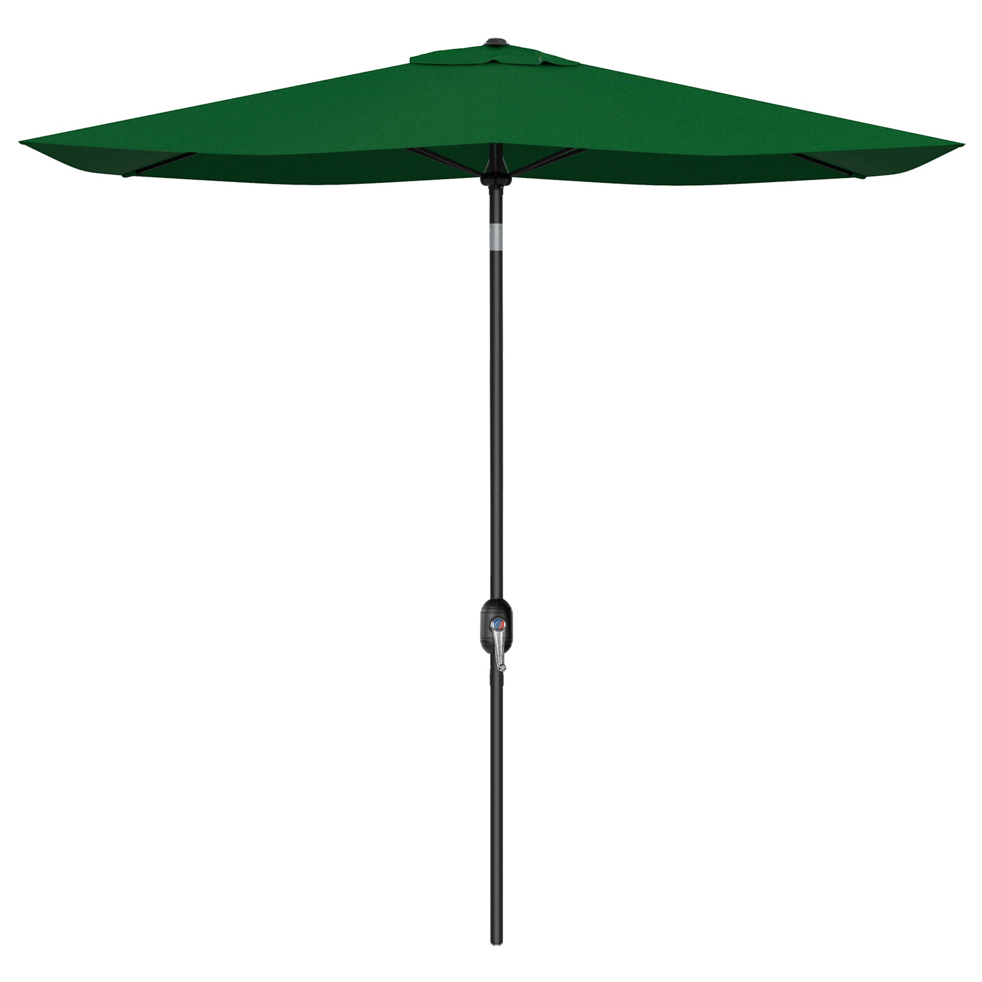Outsunny 2x3m Rectangular Garden Umbrella with Crank Opening, Green