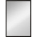 HOMCOM Rectangular Wall Mirror with Hooks, Glass and MDF, 50x70 cm, Black