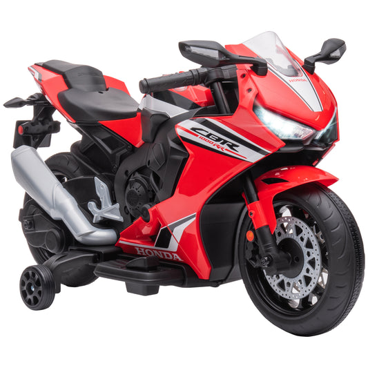 Electric Motorcycle for Children with HONDA License, Rechargeable 6V Battery, Speed 3km/h, Red