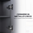 Bathroom Mirror 3-Door with 8-Compartment Cabinet and Soft-Cushioned Doors, 80x20x60 cm, Grey