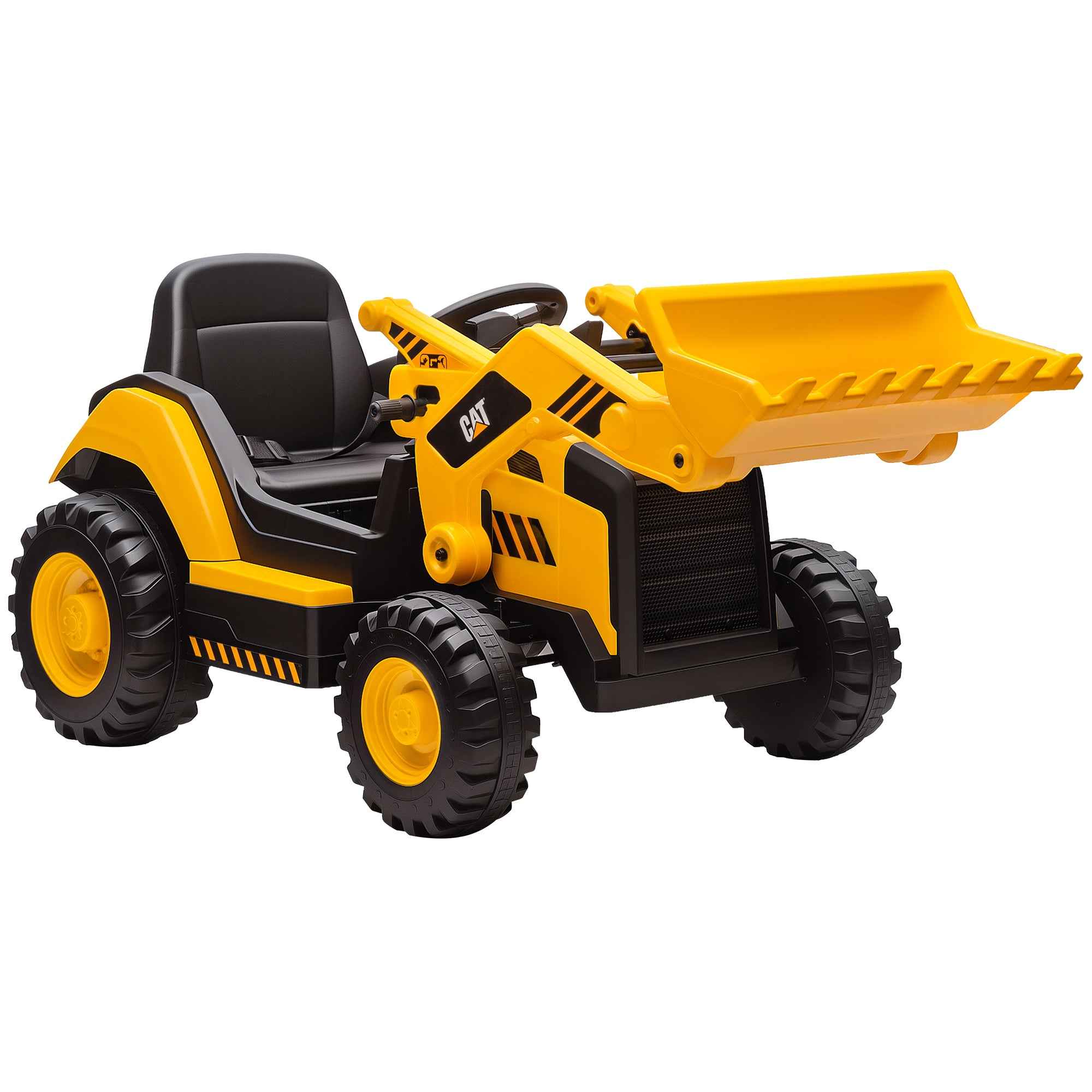 AIYAPLAY Electric Bulldozer for Kids Ages 3-6, Official Caterpillar Brand, 12V with Remote Control, Yellow