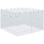 Gazebo Wall 3x3 in Nylon, 3-Piece Mosquito Net Set with 6 Windows and Door with Zip, 300Lx195 cm