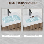 60cm Vanity Unit with Wooden Drawer and Ceramic Sink, Light Brown