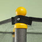 Children's Trampoline Ø1.6x1.9 m with Safety Net and Padded Poles, Ages 3-10 Years, Black