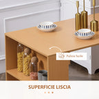 Folding Dining Table max 3 People, in Chipboard and Steel, 75x144x144.5 cm, Wood color