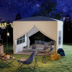 Outsunny 3x3m Folding and Waterproof Gazebo with Side Panels, Steel and Oxford Fabric, White