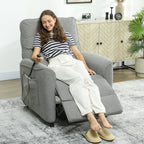 Recliner Chair with Heat, 8 Massage Points and 5 Modes, Chenille Fabric, Charcoal Grey