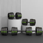 SPORTNOW 2-in-1 Set with 2 Dumbbells Convertible into a Barbell, Total Weight 30 kg and Adjustable Weight Discs, Black