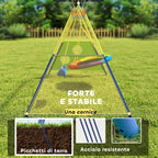 4-in-1 Garden Swing Set for Kids Ages 3-8 with 2 Swings, Basketball Hoop and Soccer Goal