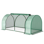 Outsunny Steel Tunnel Greenhouse with PVC Cover, 200x100x80 cm, Green