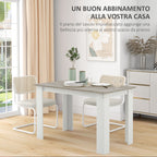 Modern Wooden Dining Table for 4-6 People, 120x69x75cm, Grey and White