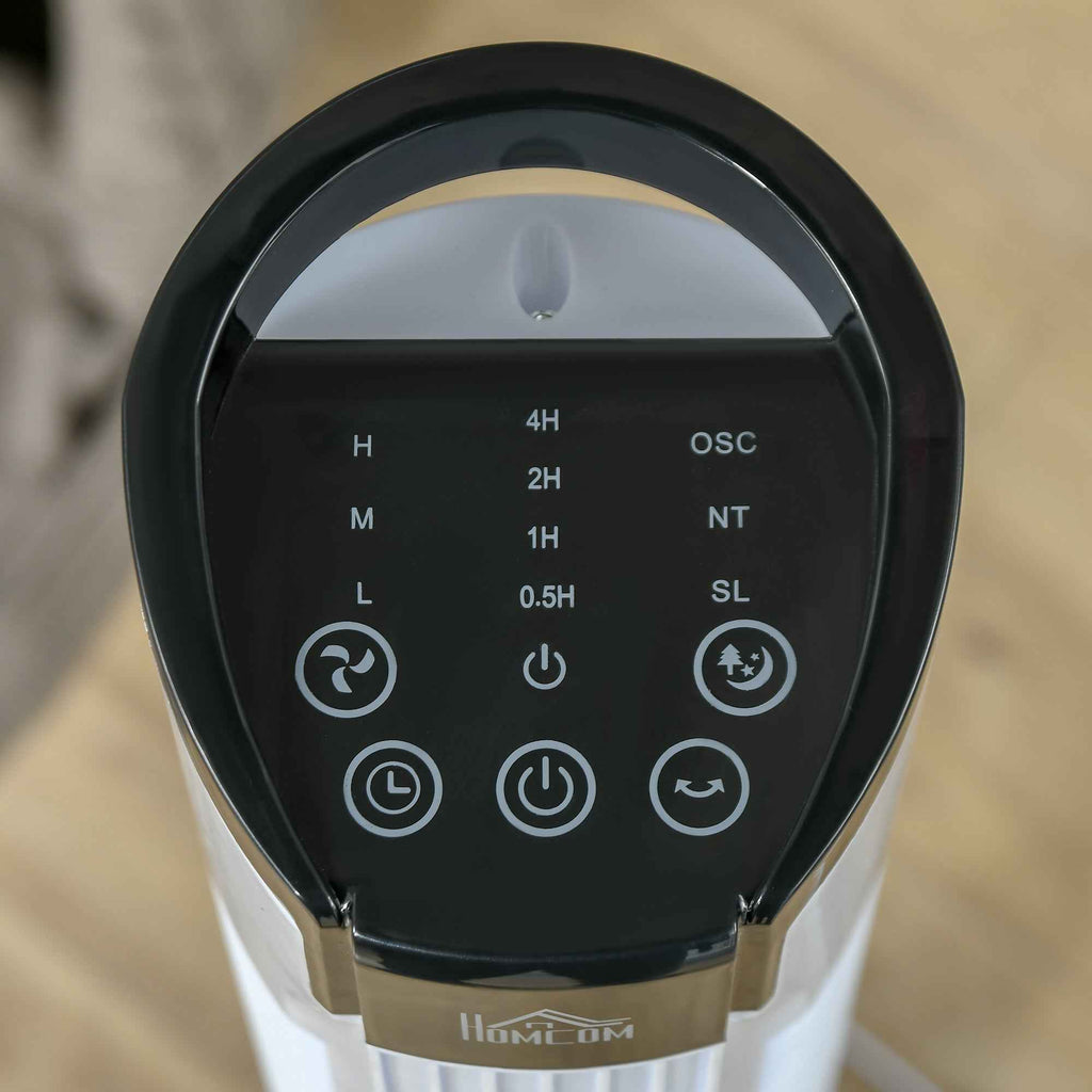 HOMCOM Tower Fan with 5m Remote Control, 70° Oscillation, 3 Functions and 3 Speeds, Black