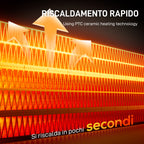 2000W ABS Fan Heater with Remote Control, Oscillation and Timer, 30x22x82.5 cm, White