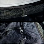 Dog Stroller with 2 Mesh Windows, Steel and Oxford Fabric, 76x44x103 cm, Black and Light Grey