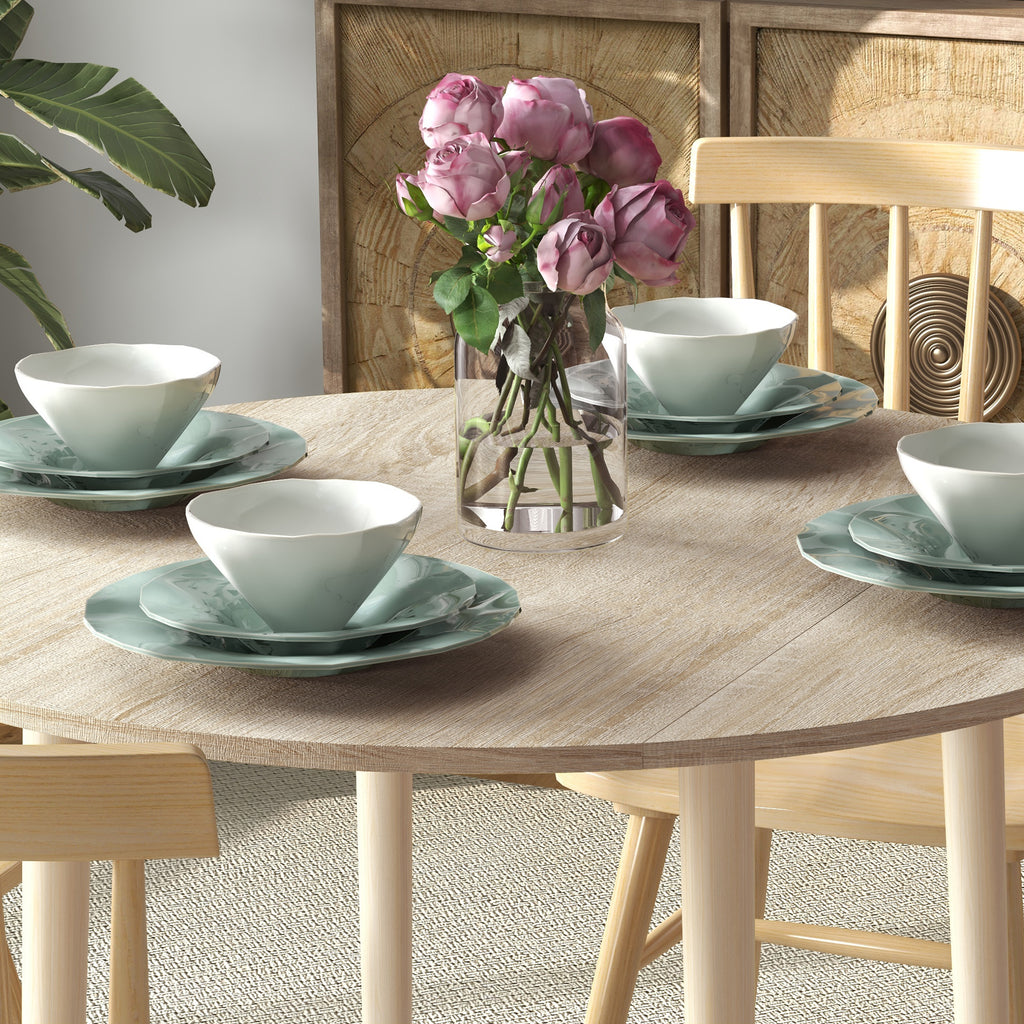 HOMCOM Modern Folding Table for Kitchen and Living Room, in Chipboard, Ø89x73.5 cm - Borgè