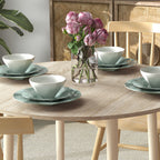 HOMCOM Modern Folding Table for Kitchen and Living Room, in Chipboard, Ø89x73.5 cm - Borgè