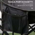 Oxford Fabric Folding Camping Chair with Side Pocket and Travel Bag, 61x54x66cm