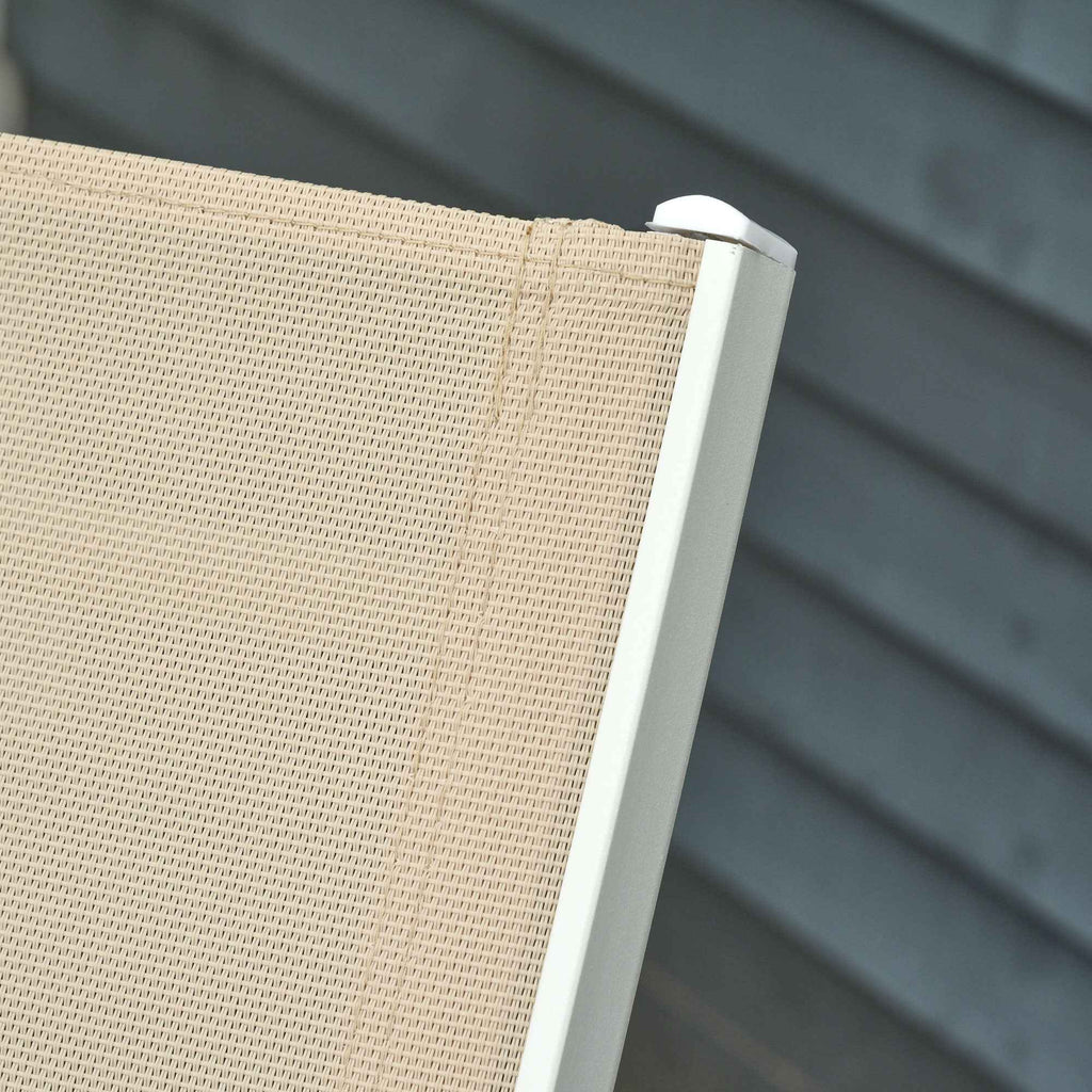 Outsunny Sun Lounger with Reclining Backrest, in Aluminum and Textilene, 169x65x102 cm, Beige and White