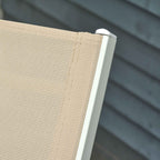Outsunny Sun Lounger with Reclining Backrest, in Aluminum and Textilene, 169x65x102 cm, Beige and White
