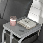 Outsunny 2-seater swing with coffee table and cup holder, in metal and polyester, 175x110x165 cm, gray - Borgè