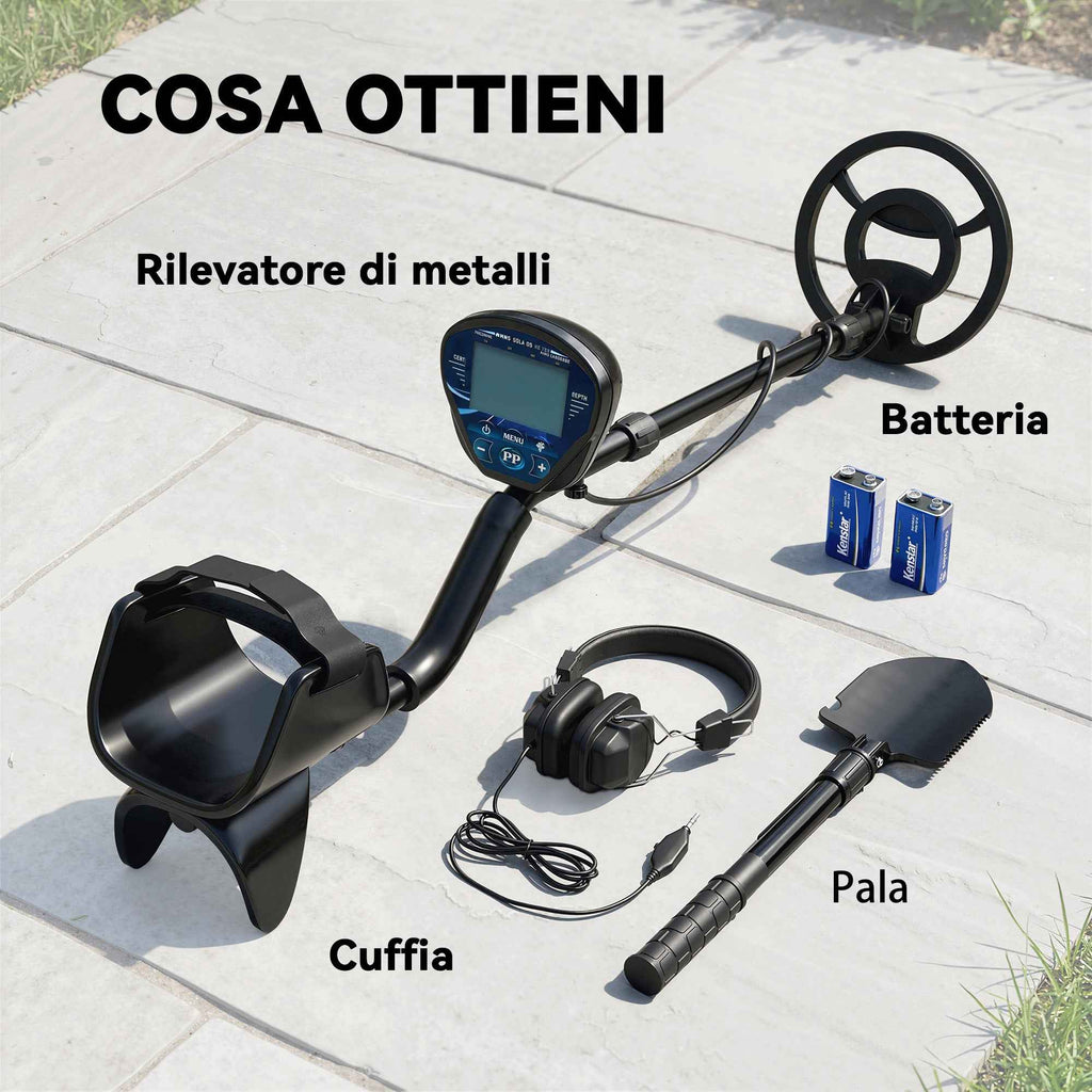 Outsunny Metal Detector 3 Modes Adults, IP68 Waterproof Coil, LCD Display