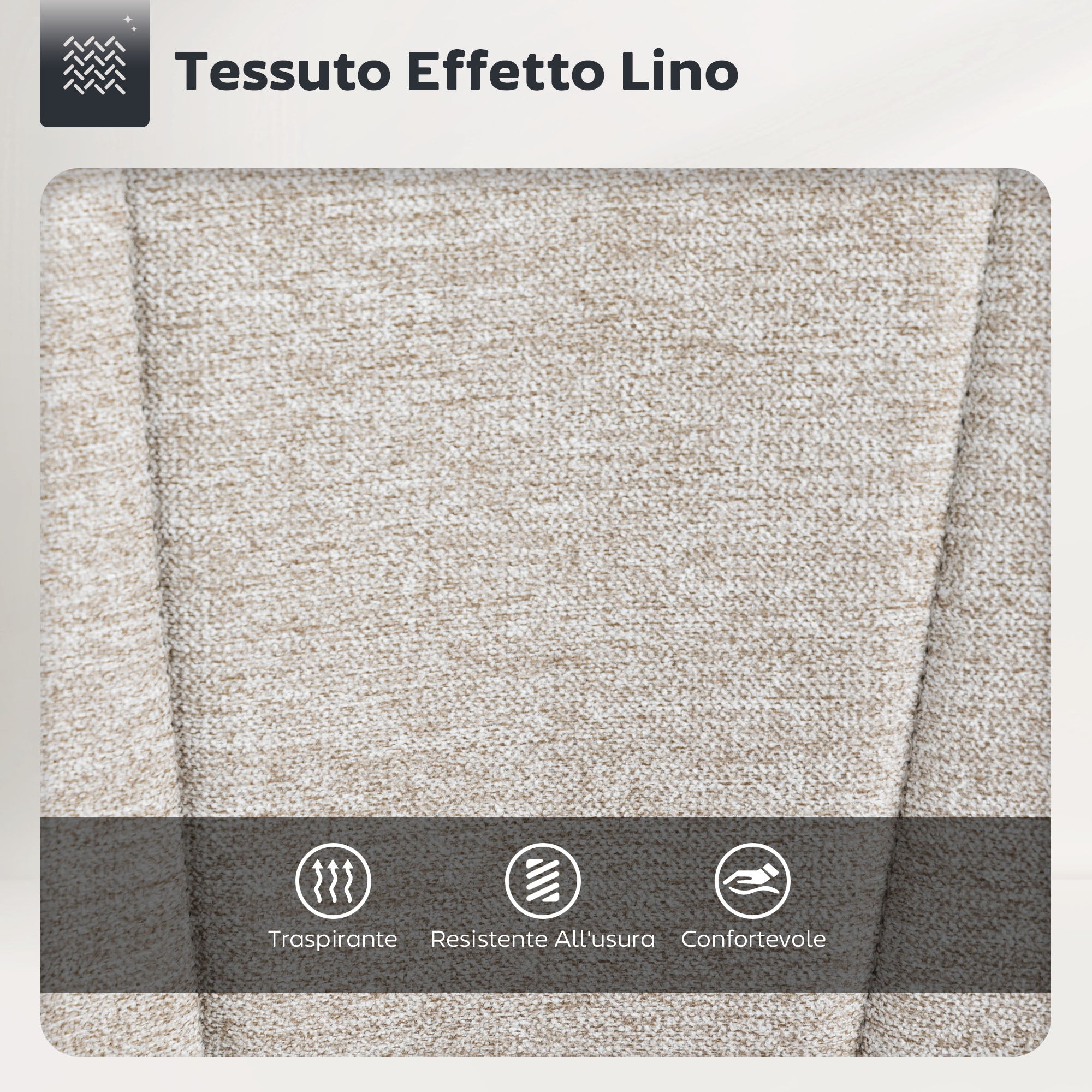 Set of 2 Height-Adjustable Bar Stools with Swivel Fabric Seat and Footrest, Beige