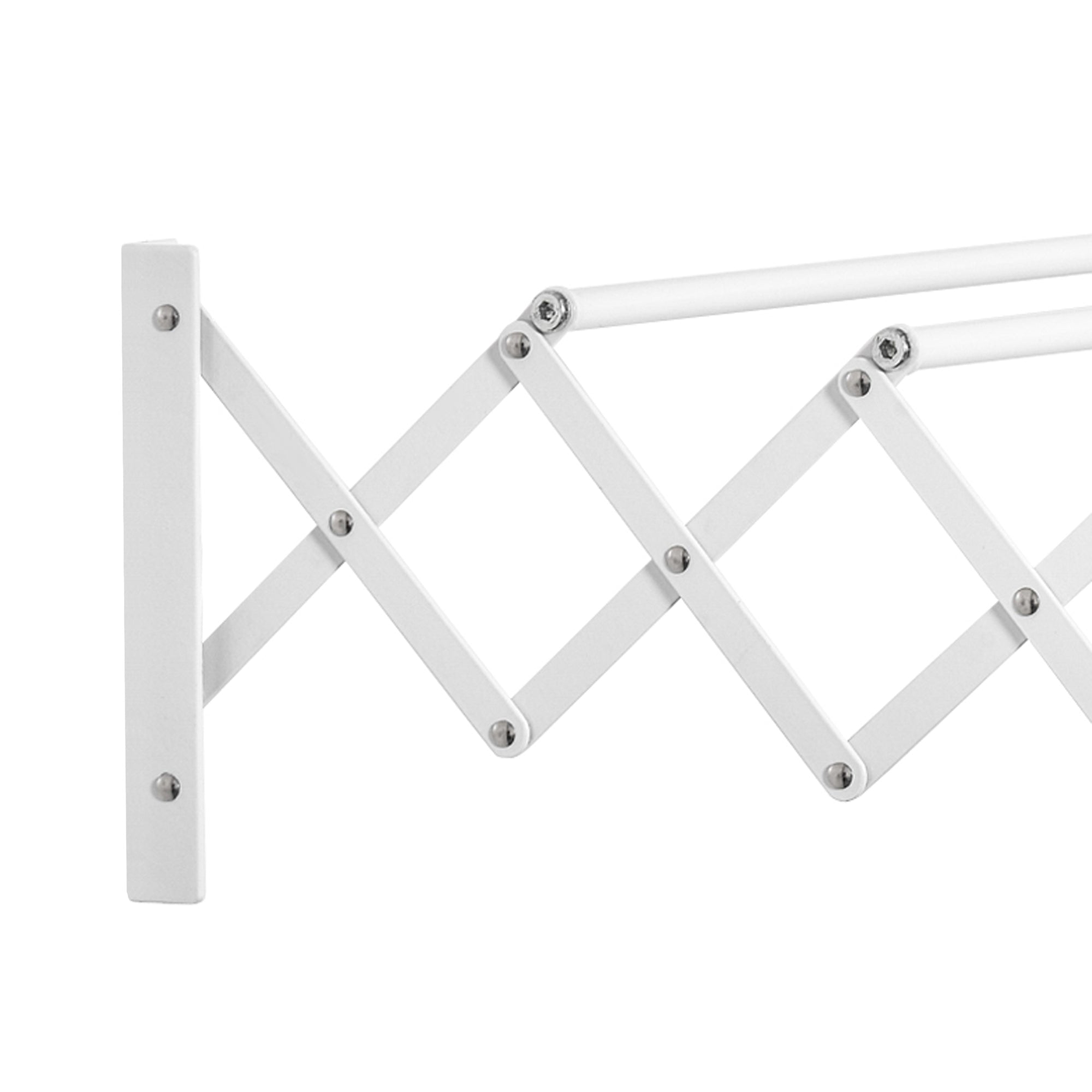 HOMCOM Retractable Wall-Mounted Clothes Airer for Indoor and Outdoor Use, 63.5 x 60 x 20 cm, White