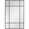 HOMCOM Window Style Wall Mirror with Vertical and Horizontal Mounting, 90x60 cm, Black