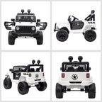 Electric Kids Car Jeep Off-Road with Remote Control and 2 Speeds, 100x65x72 cm, White