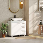 HOMCOM Bathroom Vanity Unit with Cabinet, Shelves and Drawers, White