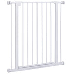 Expandable Pet Safety Gate Easy Installation with Pressure Mounts Heavy Duty Steel with a Powder Coated Finish White 76x76-82cm