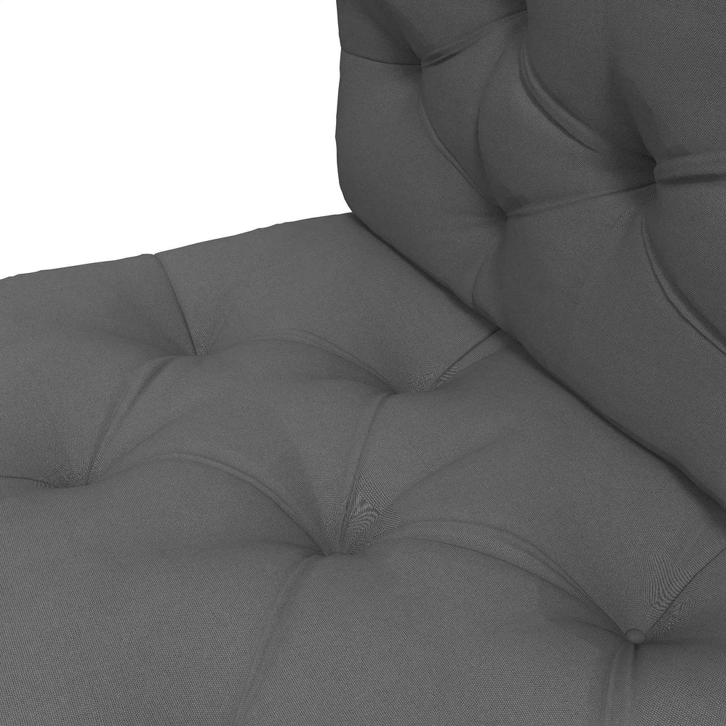 Outsunny 2-Piece Garden Cushion Set for Sofas and Pallets in Polyester with Thick Filling, Grey